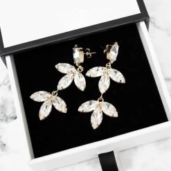 Abrazi Notch Swarovski Oorbellen Goud -Droom Trouwjurk ab o7 nv3 gold 3