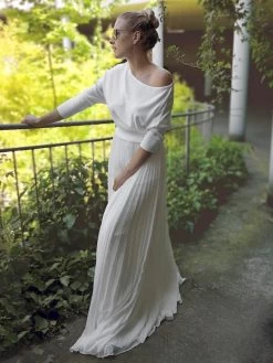 Forever & Eva Bruidstrui Met Vleermuismouwen P5302 -Droom Trouwjurk be amazing 2