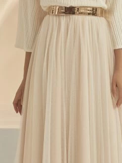 Bianco Evento Bamaris Rok Champagne -Droom Trouwjurk bianco evento bamaris skirt 5