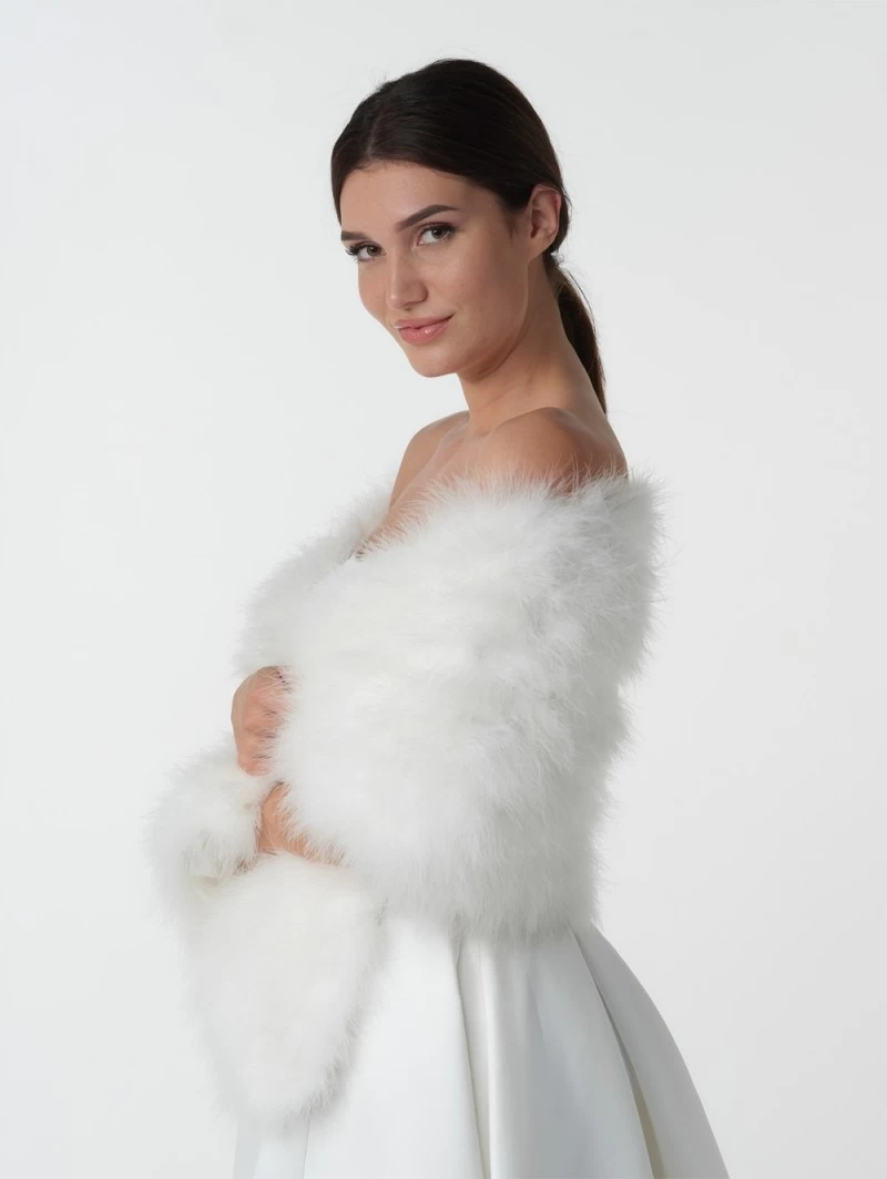 Stola Van Marabouveren BOL-05, Poirier (ook In Ivoor) 3 Stola Van Marabouveren BOL-05, Poirier (ook In Ivoor) - Afbeelding 3