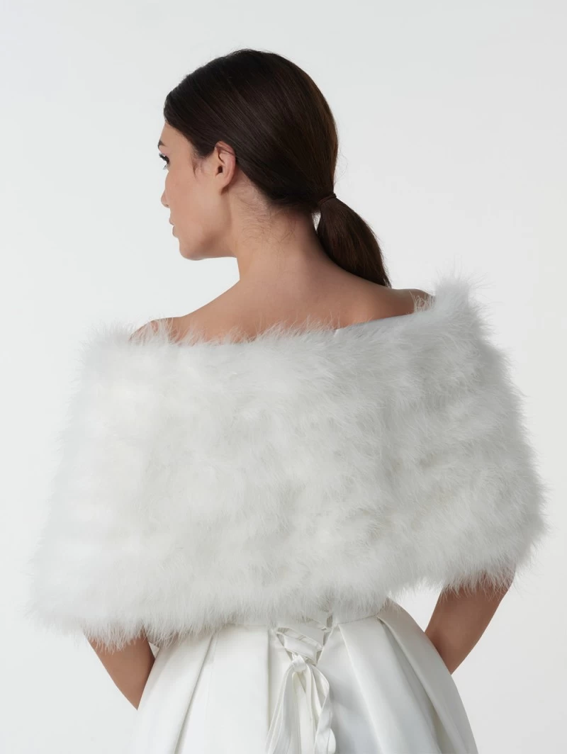 Stola Van Marabouveren BOL-05, Poirier (ook In Ivoor) 2 Stola Van Marabouveren BOL-05, Poirier (ook In Ivoor) - Afbeelding 2