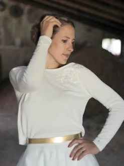 Forever & Eva P53031 Bloemen Pullover -Droom Trouwjurk fancy hoch1