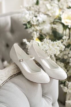 G Westerleigh Flora Bruidsschoenen Ivoor Met Kant En Bandje -Droom Trouwjurk flora 4