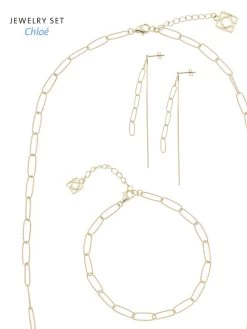Poirier JS-006 Bruidssieraden Set Chloé Goud
