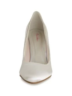 Rainbow Club Kourtney Bruidsschoenen -Droom Trouwjurk kourtney ivory satin silver fine glitter 3 2