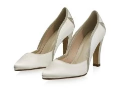 Rainbow Club Kourtney Bruidsschoenen -Droom Trouwjurk kourtney ivory satin silver fine glitter 6 2