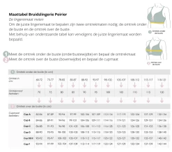 Poirier 313 Torselet -Droom Trouwjurk maattabel lingerie nl productniveau 2 3