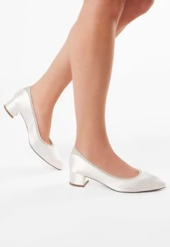 Rainbow Club Maddi Bruidsschoenen -Droom Trouwjurk maddi ivory satin silver fine glitter