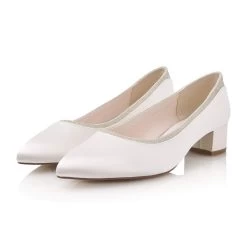 Rainbow Club Maddi Bruidsschoenen -Droom Trouwjurk maddi ivory satin silver fine glitter 7