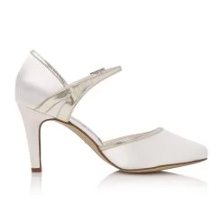 Rainbow Club Marlyn Bruidsschoenen -Droom Trouwjurk marlyn ivory satin gold 3