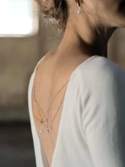 Forever & Eva P53031 Bloemen Pullover -Droom Trouwjurk metall kette 2 reihig