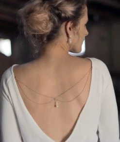 Forever & Eva P53031 Bloemen Pullover -Droom Trouwjurk metall kette 2 reihig2