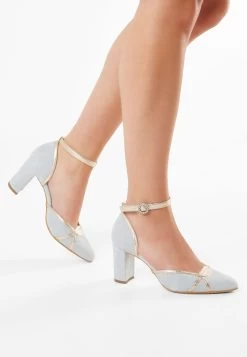 Fiarucci Bridal Nowi Bruidsschoenen Blauw -Droom Trouwjurk nowi baby blue suede leather gold