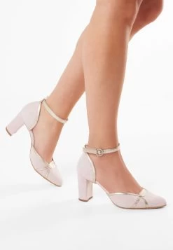 Fiarucci Bridal Nowi Bruidsschoenen Roze -Droom Trouwjurk nowi powder pink suede leather gold