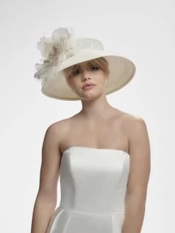 Poirier HT-102 Polkadot Hoed Ivoor -Droom Trouwjurk poirier ht 102 hat 3