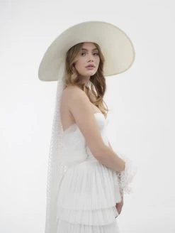 Poirier HT-103-Ivory Hoed 10 Poirier HT-103-Ivory Hoed -Droom Trouwjurk poirier ht 103 ivory hat 3 1