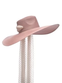 Poirier HT-103-Pink Hoed -Droom Trouwjurk poirier ht 103 pink hat 8