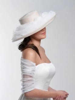 Poirier HT-104-Blush Hoed -Droom Trouwjurk poirier ht 104 blush hat 4 1