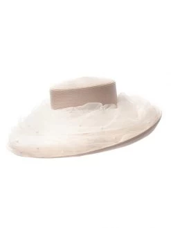 Poirier HT-104-Blush Hoed -Droom Trouwjurk poirier ht 104 blush hat 5 1
