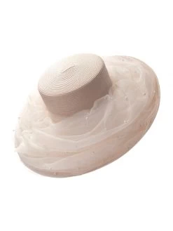 Poirier HT-104-Blush Hoed -Droom Trouwjurk poirier ht 104 blush hat 6 1