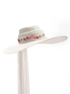 Poirier HT-105 Hoed Bloemen -Droom Trouwjurk poirier ht 105 ivory hat 3