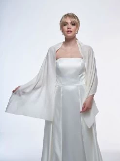 Poirier S178 Kasjmier Stola -Droom Trouwjurk poirier s178 stola ivory 3