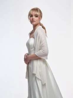 Poirier S178 Kasjmier Stola -Droom Trouwjurk poirier s178 stola ivory 4