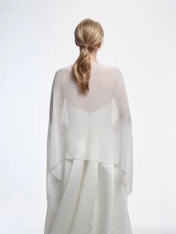 Poirier S182 Stola -Droom Trouwjurk poirier s182 stola ivory blue 4