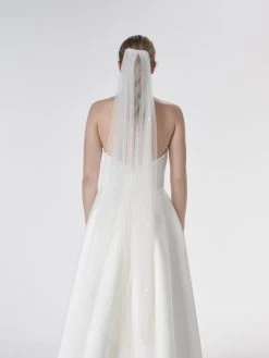 Poirier S47-120-1-Ivoor Sluier -Droom Trouwjurk poirier s47 120 1 ivory 3