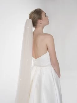 Poirier S47-210-1-Blush Sluier -Droom Trouwjurk poirier s47 210 1 blush veil 3