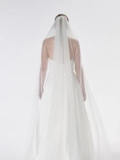 Poirier S47-210-1-Ivoor Sluier -Droom Trouwjurk poirier s47 210 1 ivory veil 3