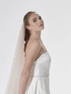 Poirier S47-300-1-Blush Sluier -Droom Trouwjurk poirier s47 300 1 blush veil 3