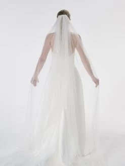 Poirier S47-300-1-Ivoor Sluier -Droom Trouwjurk poirier s47 300 1 ivory veil 7