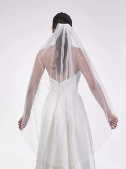 Poirier S48-120-1-Ivoor Sluier -Droom Trouwjurk poirier s48 120 1 ivory veil 3