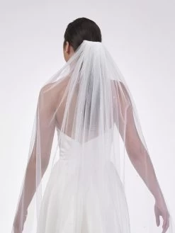 Poirier S48-210-1-Ivoor Sluier -Droom Trouwjurk poirier s48 210 1 ivory veil 4