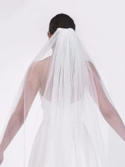 Poirier S48-300-1-Ivoor Sluier -Droom Trouwjurk poirier s48 300 1 ivory veil 3