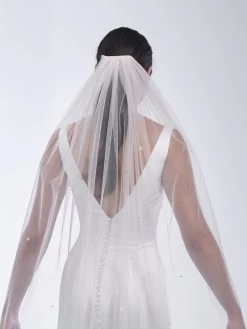 Poirier S49-120-1-Blush Sluier -Droom Trouwjurk poirier s49 120 1 blush veil 3