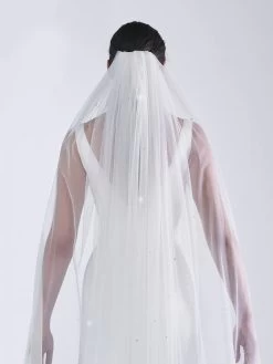 Poirier S49-300-1-Ivoor Sluier -Droom Trouwjurk poirier s49 300 1 ivory veil 3