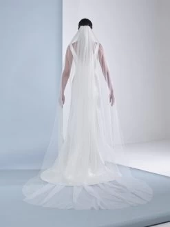 Poirier S49-300-1-Ivoor Sluier -Droom Trouwjurk poirier s49 300 1 ivory veil 4