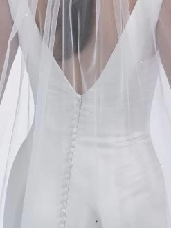 Poirier S49-300-1-Ivoor Sluier -Droom Trouwjurk poirier s49 300 1 ivory veil 5