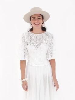 Poirier T-130 Top Lace 7 Poirier T-130 Top Lace -Droom Trouwjurk poirier t 130 blouse lace 3