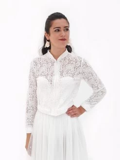 Poirier T-132 Jasje Lace 6 Poirier T-132 Jasje Lace -Droom Trouwjurk poirier t 132 jacket lace 3