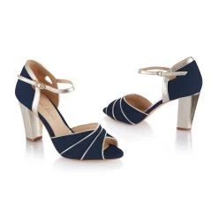 Rachel Simpson Lauren Bruidsschoenen Navy -Droom Trouwjurk rachel simpson lauren navy wedding shoes 2