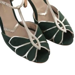 Rachel Simpson Mimosa Bruidsschoenen Groen -Droom Trouwjurk rachel simpson mimosa forest green detail
