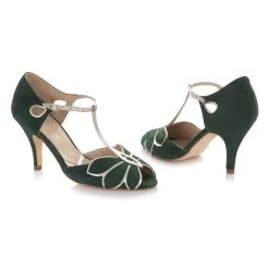 Rachel Simpson Mimosa Bruidsschoenen Groen -Droom Trouwjurk rachel simpson mimosa forest green pair toe to toe