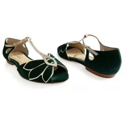 Rachel Simpson Mimosa FL Bruidsschoenen Groen 5 Rachel Simpson Mimosa FL Bruidsschoenen Groen -Droom Trouwjurk rachel simpson mimosa flat wedding shoes 2