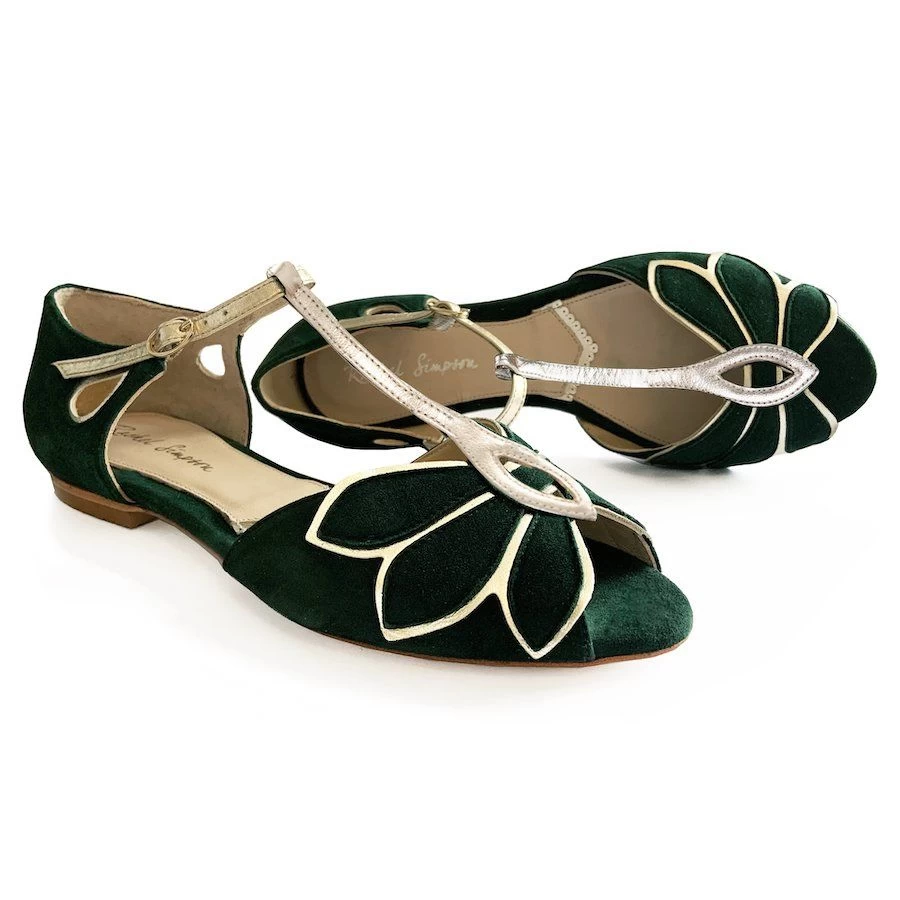 Rachel Simpson Mimosa FL Bruidsschoenen Groen 2 Rachel Simpson Mimosa FL Bruidsschoenen Groen - Afbeelding 2