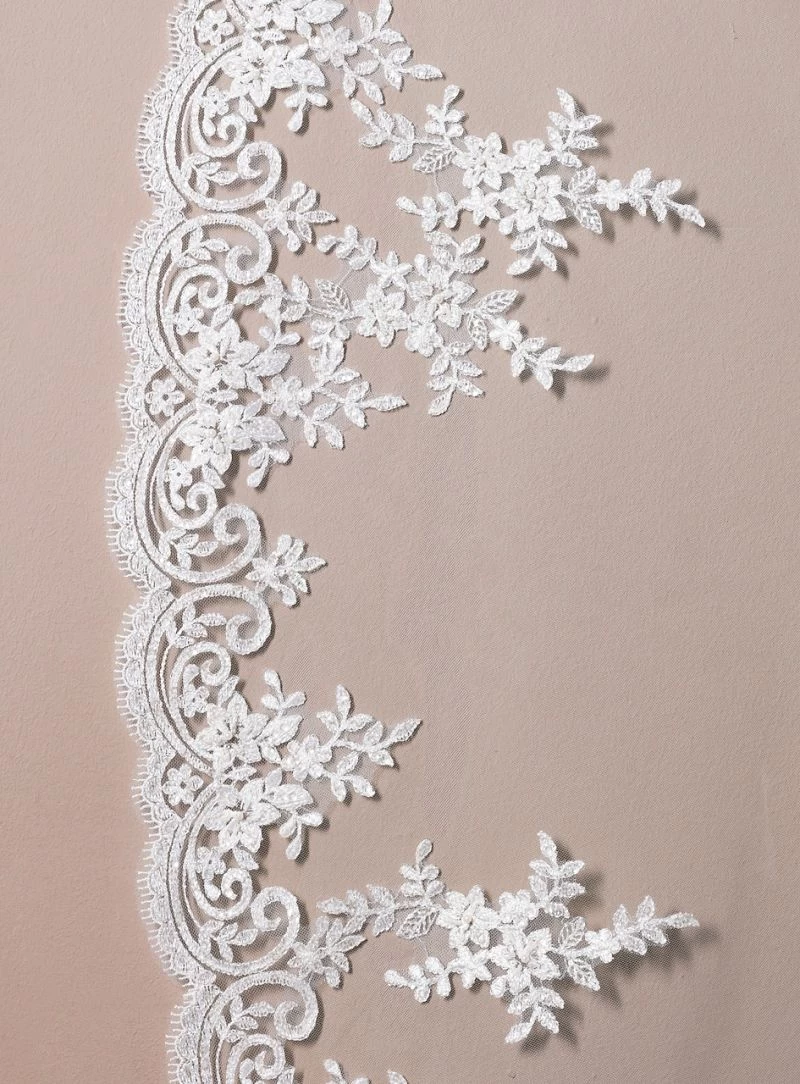 Sluier Met Italiaanse Kant S115-300/1/MED | Poirier 3 Sluier Met Italiaanse Kant S115-300/1/MED | Poirier - Afbeelding 3