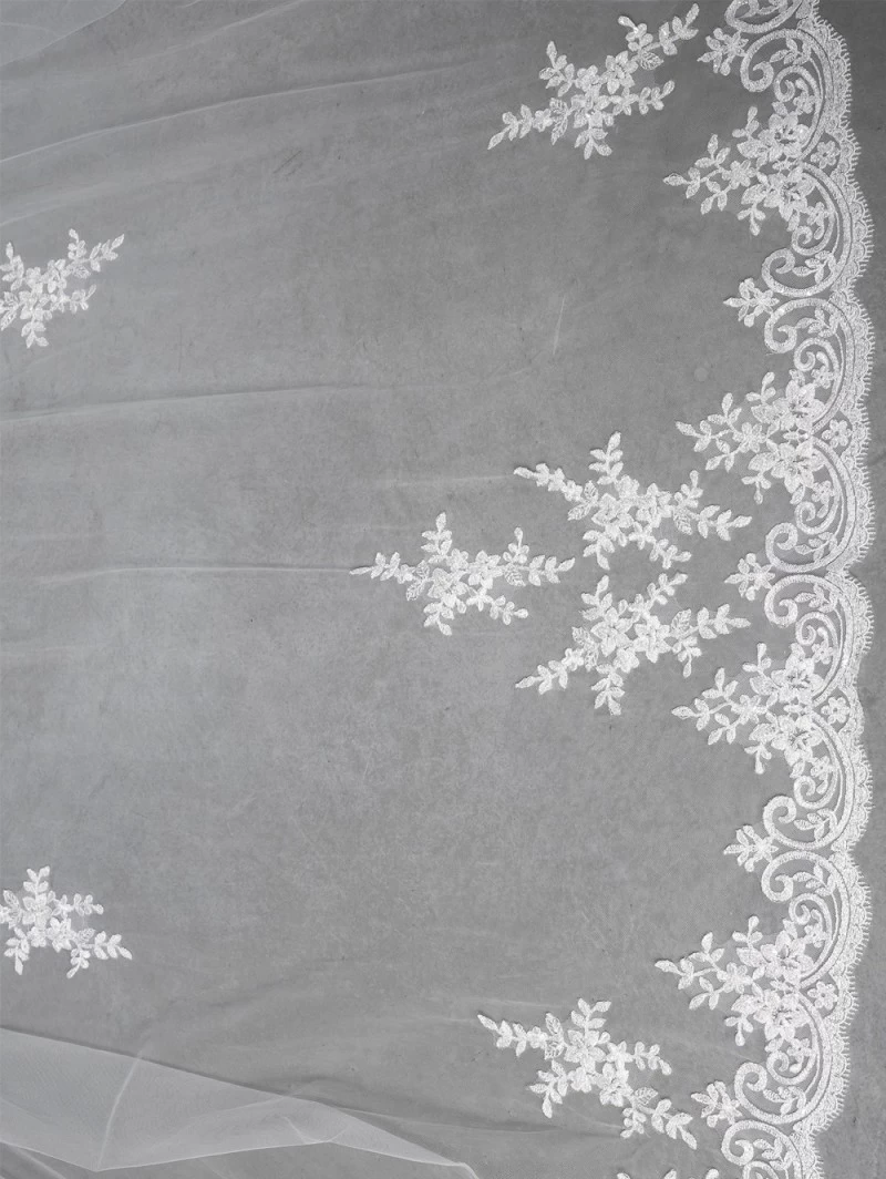 Sluier Met Italiaanse Kant S115-300/1/MED | Poirier 5 Sluier Met Italiaanse Kant S115-300/1/MED | Poirier - Afbeelding 5