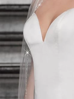 Poirier Enkellaagse Sluier S215-300/1/MED -Droom Trouwjurk s215 300 1 med 224 s215 300 002 05